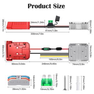محول طاقة 240 واط من 18 فولت إلى 12 فولت متوافق مع بطارية ميلووكي 18 فولت إلى 12 فولت 20 أمبير للسيارات اللعبة والمشاريع اليدوية - Product Image 3