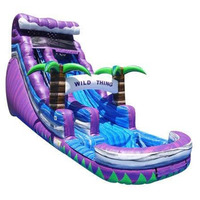 Toboggan aquatique gonflable commercial d'extérieur avec piscine, bâche en PVC 18 OZ, capacité de 500 kg, pour plus de 10 passagers, location pour événements