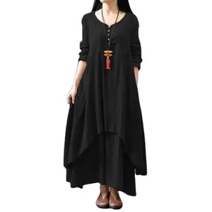 Individuelles Leinenkleid hochwertiges Leinen Maxi-Kleid Leinenkleider für Damen