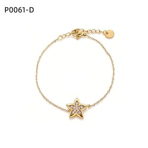 เอมี่ เอมี่สร้อยข้อมือแฟชั่น P0061 สร้อยข้อมือโซ่ประดับดอกไม้ชุบเงินสำหรับผู้หญิงของขวัญเครื่องประดับ - Product Image 3