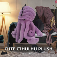 Boneka Cthulhu Gurita Gaya Jepang yang Lucu, Boneka Mewah Lembut Berbulu, Mainan Hewan Mitologi untuk Koleksi dan Dekorasi