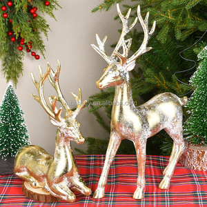 Hatty 2025 Gold <b>Reindeer</b> Figurine Tabletop <b>Christmas</b> Plastic Indoor Decor Factory Wholesale <b>Christmas</b> Decorations - Product Image 5