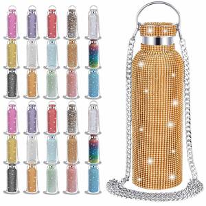 Wholesale 350ml 500ml 750ml 1000ml Sparkling Diamond Vacuum <b>Flask</b> Bling Rhinestone Stainless Steel Bling Diamond Water Bottle - Product Image 1
