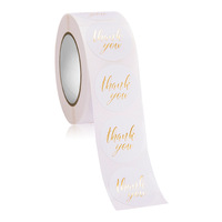 CMJN couleur personnalisable étiquette de remerciement étanche cadeau paquet autocollant auto-adhésif forme ronde papier matériel