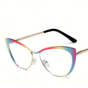 Gafas de Sol de Ojo de Gato con Logotipo Personalizado, de Alta Calidad, con Lentes Transparentes, Montura Metálica, Anti Luz Azul, UV400, para Mujer - Product Image 6