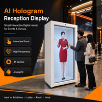 Pantalla de Animación Holográfica 3D de 86 Pulgadas, Vitrina LCD Transparente con Cámara 4K y Micrófono para Uso en Museos, Tiendas y Educación
