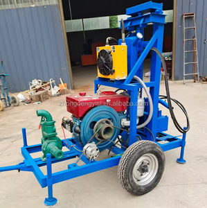 Foreuse hydraulique diesel pour puits d'eau, fournisseur chinois, mini prix / petite machine de forage de puits d'eau portable à vendre - Product Image 2