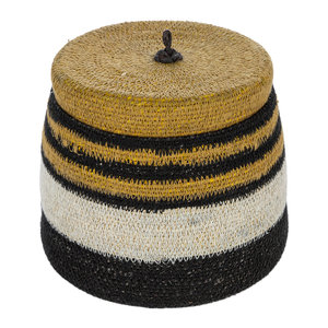 High quality seagrass <b>basket</b> with lid natural wicker hamper <b>large</b> weaving seagrass <b>basket</b> wholesale from Vietnam - Product Image 5