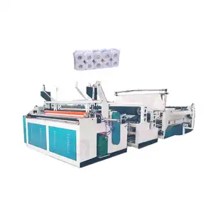Máquina rebobinadora de papel higiênico 2024, perfuração e rebobinamento em relevo para rolos de papel de seda, máquina de fazer