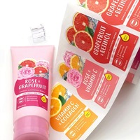 Étiquettes autocollantes imperméables en PET pour bouteilles, logo personnalisé imprimé pour parfum, rouge à lèvres, soins de la peau, dentifrice, forme ronde