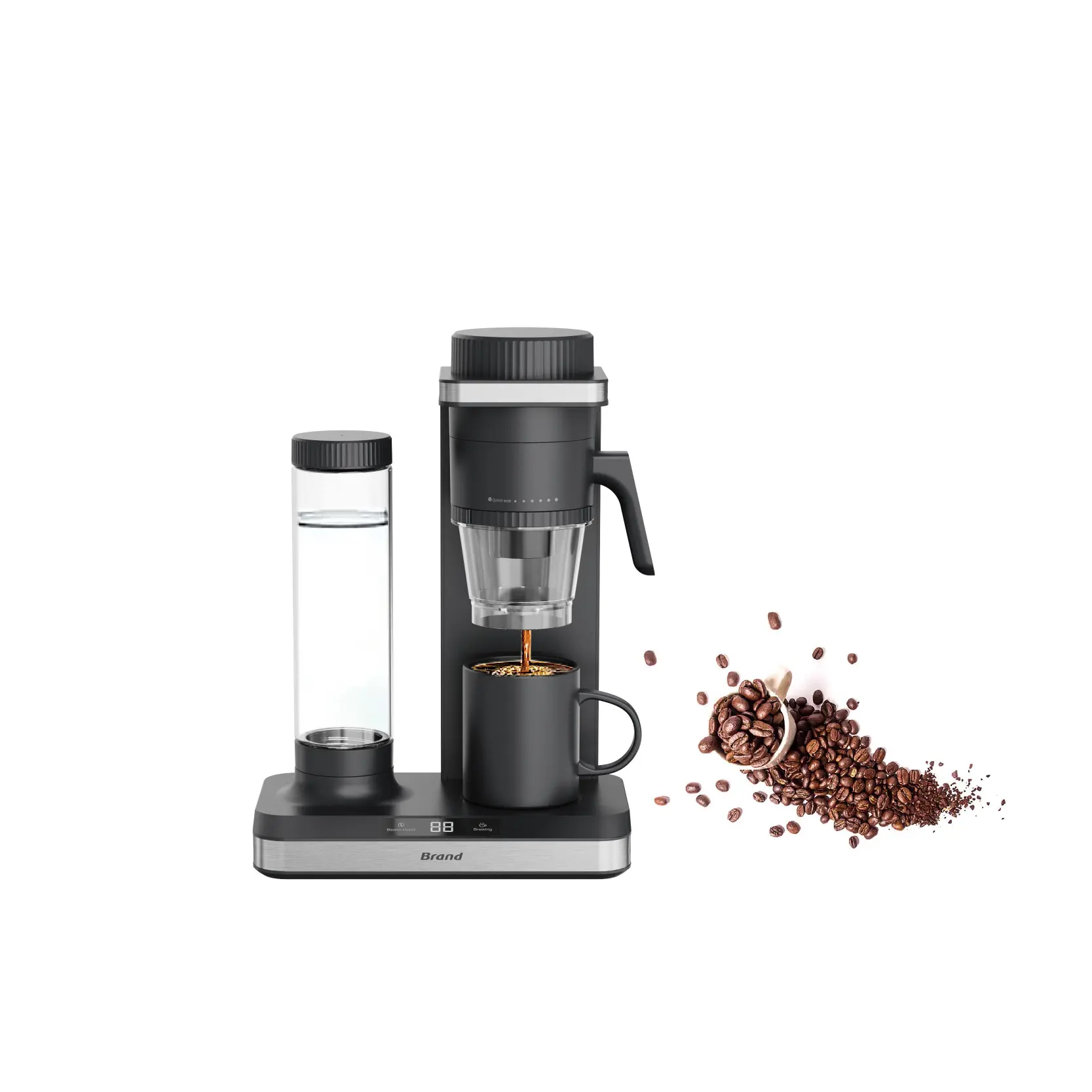 Elektrikli otomatik çok fonksiyonlu amerikan damla filtre kahve makinesi sistemi değirmeni kahve çekirdekleri Espresso kahve makinesi