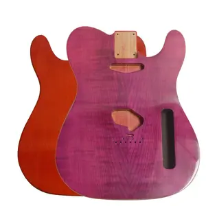 Flame Maple Top Special Design Custom Purple Hollow corpo della chitarra elettrica per la sostituzione del corpo della chitarra di alta qualità