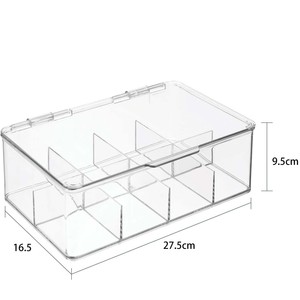 <strong>Square</strong> PlasticTea Bag Storage Container Hinge Lid Divided Organizer <strong>Bins</strong> for <strong>Kitchen</strong> Household - Product Image 4