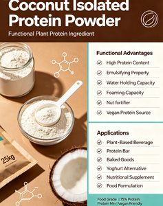 Buona solubilità in acqua, facile da sciogliere in acqua <span class=keywords><strong>e</strong></span> latte, proteine isolate di cocco in polvere - Product Image 3