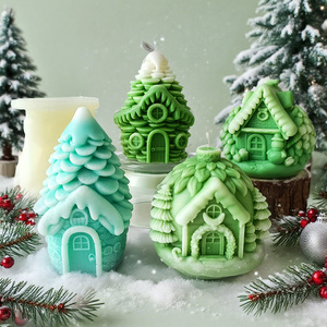 J10-422 Molde de silicona para velas artesanales con forma de piña, para velas de yeso DIY, decoraciones navideñas de piña, artículos de sombrerería - Product Image 2