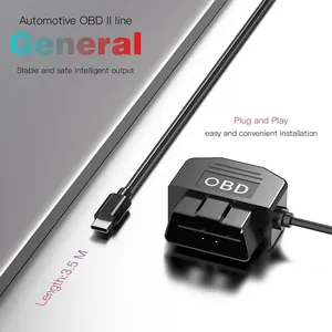 Câble d'alimentation OBD vers Type C pour caméra embarquée, DVR de <span class=keywords><strong>voiture</strong></span>, surveillance <span class=keywords><strong>24h</strong></span>/<span class=keywords><strong>24</strong></span>, accessoires de <span class=keywords><strong>voiture</strong></span>, protection de la batterie - Product Image 6