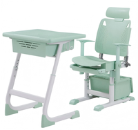 Ensemble complet de chaise et de pupitre pour école primaire Norler, support ergonomique réglable, respectueux de l'environnement, confortable, durable, ignifuge