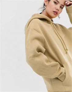 Alta calidad Anti-pilling Unisex Tallas grandes 100% Algodón Fleece Street Brown Hombres Jersey en blanco Sudaderas con capucha de gran tamaño - Product Image 2