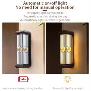 Lanterne Applique Murale Moderne Extérieur Porche Patio Luminaire Extérieur LED Rectangle Sconce 5CCT IP65 Anti-UV PC Photocellule Capteur - Product Image 4