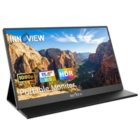 Moniteur portable IPS FHD 15,6 pouces HDR avec support réglable, étui intégré et haut-parleur pour les voyages d'affaires, la maison, les jeux et l'extension d'écran d'ordinateur portable