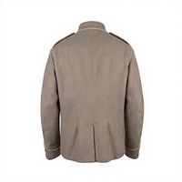 Veste d'hiver imperméable 100 % laine à col montant, style uniforme vintage, simple boutonnage, personnalisable OEM pour homme