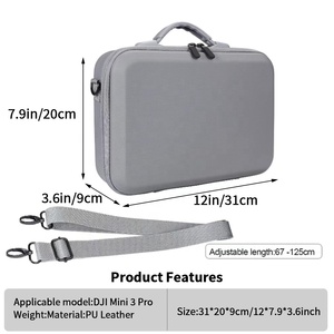 PU <b>Waterproof</b> EVA Portable <b>Storage</b> Bag, Battery Charging <b>Storage</b> <b>Box</b> for Mini 3 Pro Accessories Only Sell Case for Mini 2 Pr - Product Image 4