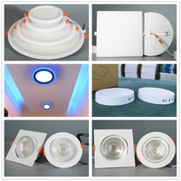 Mini spot encastré au plafond rond carré 3W 5W 7W 9W 12W IP44 en plastique blanc chaud moderne pour la maison et le bureau