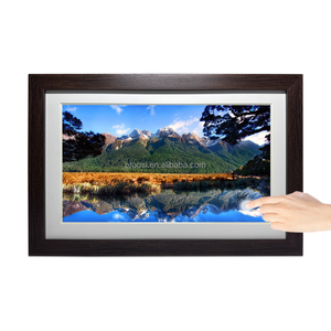 Cadre <span class=keywords><strong>photo</strong></span> électronique en bois 15.6 cadre <span class=keywords><strong>photo</strong></span> numérique WiFi écran tactile IPS rotation automatique de la vidéo <span class=keywords><strong>photo</strong></span> via l'application personnalisée Frameo - Product Image 1