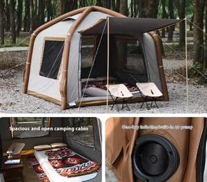 เต็นท์เป่าลมพับได้แบบพกพาสำหรับเด็กเต็นท์แบบอัตโนมัติสำหรับเด็กสี่ฤดูกันน้ำ225x225x190ซม. ผ้าออกซ์ฟอร์ด - Product Image 6