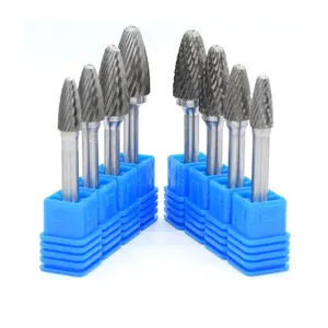 1/4 şaft çapak aracı Bit 6mm 3mm çift kesim oyma değirmeni ucu gravür Tungsten karbür çapak seti döner dosya Tungsten çapak