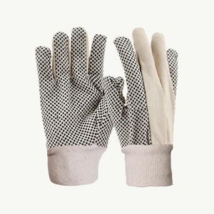 Guantes de Seguridad de Algodón con Textura de Microdiamantes en Relieve Completo, Antideslizantes, con Puño de Punto, para Uso General, Sin Polvo - Product Image 1