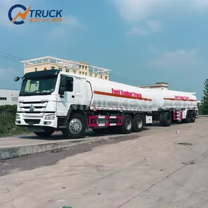 SINOTRUK HOWO 6X4 10 व्हीलर 25cbm ईंधन टैंक ट्रक तेल टैंक ट्रक टैंकर 25cbm पूर्ण ट्रेलर के साथ ट्रक