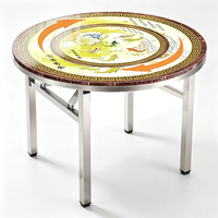 Verstellbarer Umweltfreundlicher Drehbarer Edelstahl-Klapptisch Runder Bankett-Tisch mit 3D-Farbmuster für Catering-Events