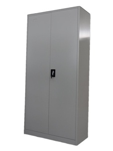 Armoire à vêtements en acier gris moderne et économique à deux portes et classeur métallique de bureau à 4 étagères pour le rangement à domicile et au bureau - Product Image 2