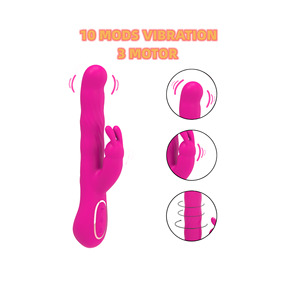 Vibrating <strong>Roller</strong> <strong>Massage</strong> 10 Mods Rabbit Vibrator G Spot Clitoral Automatic Dildo Vibrator for Women Masturbation Toys - Product Image 2
