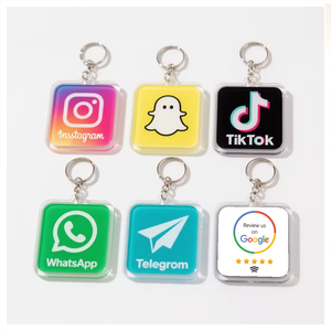 13.56MHz tùy chỉnh RFID Tag Google xem xét kiểm soát truy cập thẻ QR mã kinh doanh Keychain thành viên Acrylic Epoxy NFC tiktok thẻ - Product Image 1