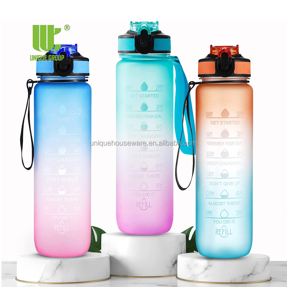 Motivational Water Bottle with Time Marker - 32 Oz