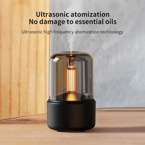 Lámpara Humidificadora de Aire con Luz de Vela Simulada de 120 ml, Difusor de Aromaterapia Ultrasónico - Product Image 3
