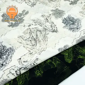 Wholesale High Quality Knitted Polyester Cotton Satin Fabric Jacquard Printing Fabrics For Clothing