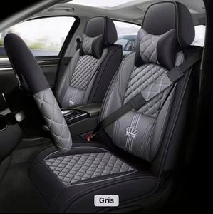 Ensemble complet de housses de siège de voiture en cuir PVC universelles toutes saisons de luxe Accent, 10 pièces avec housse de coussin, garantie 1 an - Product Image 2