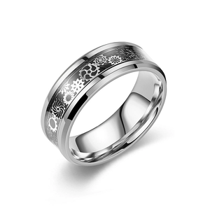 Rueda dentada Steampunk gótica para hombre, anillo de acero inoxidable, rueda dentada mecánica, anillo de fibra de carbono - Product Image 4
