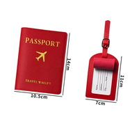 Ensemble de protège-passeport et d'étiquettes à bagages avec logo personnalisé, étiquettes à bagages imprimées par sublimation, étiquettes à bagages vierges
