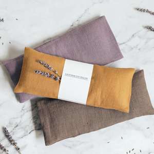 Desain Logo kustom penutup Linen Microwave Lavender berat mata bantal untuk Yoga tidur perawatan Spa - Product Image 6