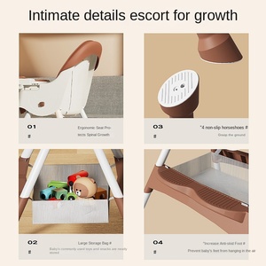 Chaise de salle à manger pour enfants Portable antidérapant réglable bébé croissance chaise pliante siège antidérapant ménage Portable salle à manger en plastique - Product Image 4