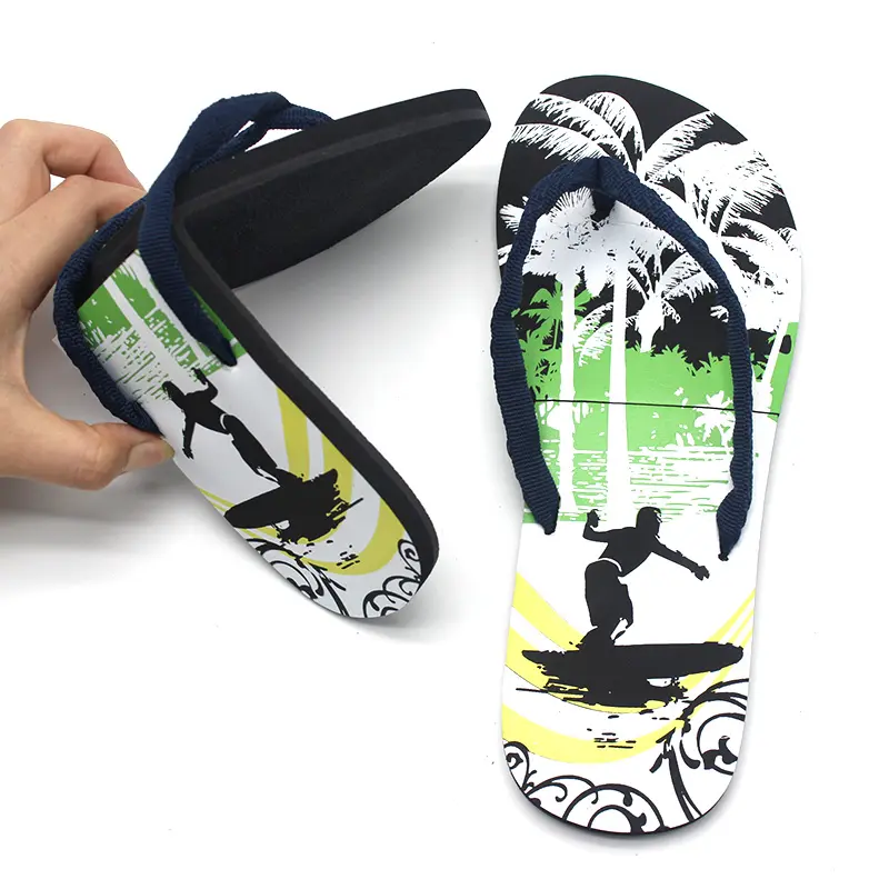 summer print folded flipflops custom recyclable cheap EVA lot pocket hotels slipper with bag, fabric strap foldable flip flops