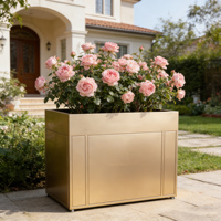 Jardinière carrée classique personnalisée de grande taille, minimaliste, simple, écologique, durable, en métal avec revêtement en poudre, pour la maison et le jardin