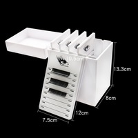Boîte de rangement pour extensions de cils en acrylique à 5 niveaux avec marquages gradués, organisateur de cils anti-poussière, modèle pour 5075