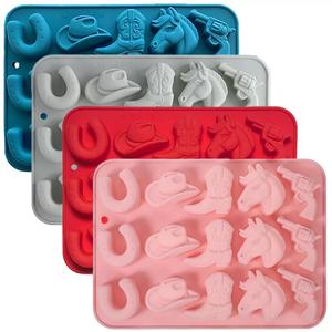 HY Moule à chocolat Cowboy 15 cavités Chapeau de Cowboy Bottes et <span class=keywords><strong>Cheval</strong></span> Western Cowboy <span class=keywords><strong>Thème</strong></span> Moule pour la cuisson - Product Image 1