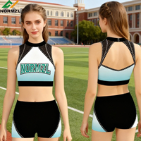 Haut et short de cheerleading personnalisés par sublimation, avec logo d'équipe de danse, pour l'entraînement et la pratique