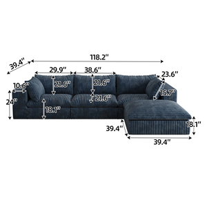 Modular Sectional <b>Sofa</b> <b>Bed</b> Set Fabric Upholstered Compressed for Living Room Bedroom Apartment Hotel Villa No Assembly Required - Product Image 6